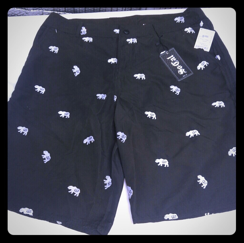 NWT So Cal cali bear  board shorts black in sz 38
